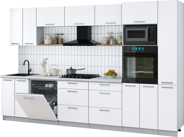 Кухонный гарнитур Интерлиния Мила Gloss 3.3-ПМ1 - фото