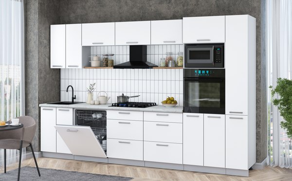 Кухонный гарнитур Интерлиния Мила Gloss 3.3-ПМ1