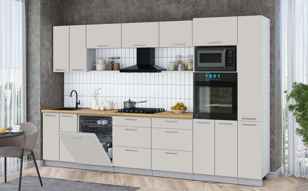 Кухонный гарнитур Интерлиния Мила Gloss 3.3-ПМ1