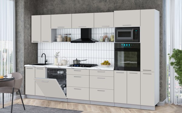 Кухонный гарнитур Интерлиния Мила Gloss 3.3-ПМ1