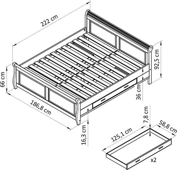 Двуспальная кровать Dipriz Мелания 180x200 / Д.83312.1