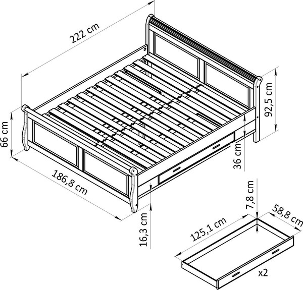 Двуспальная кровать Dipriz Мелания 180x200 / Д.83314.2