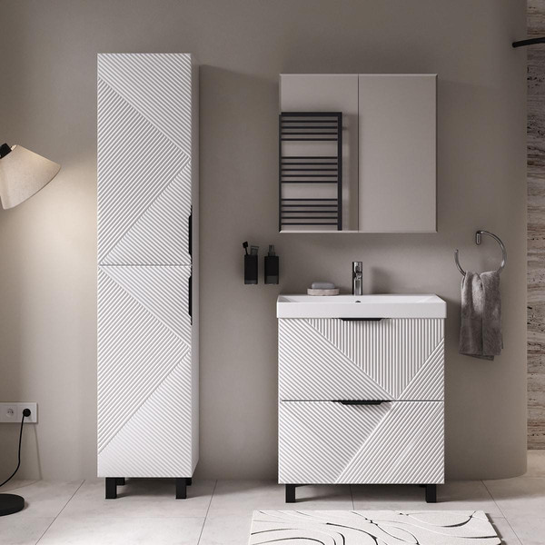 Шкаф с зеркалом для ванной Volna Geometry 70