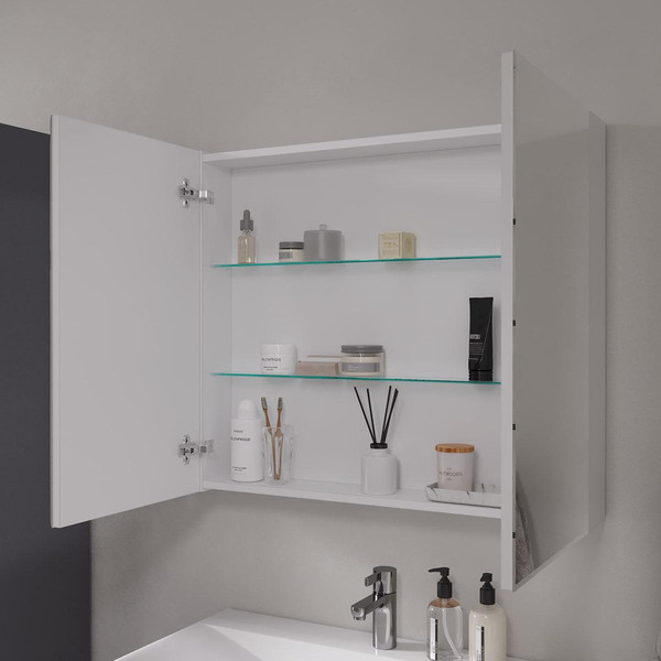 Шкаф с зеркалом для ванной Volna Geometry 80