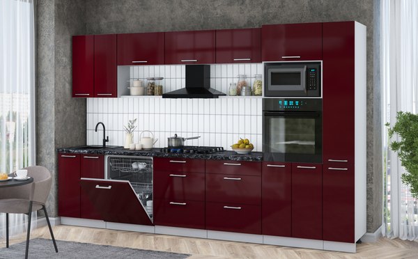 Кухонный гарнитур Интерлиния Мила Gloss 3.3-ПМ1