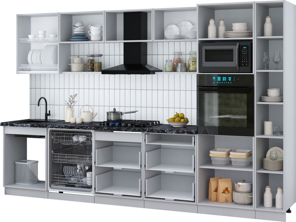 Кухонный гарнитур Интерлиния Мила Gloss 3.3-ПМ1