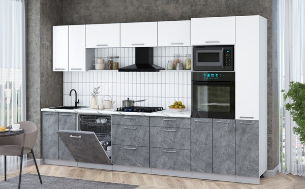 Кухонный гарнитур Интерлиния Мила Gloss 3.3-ПМ1