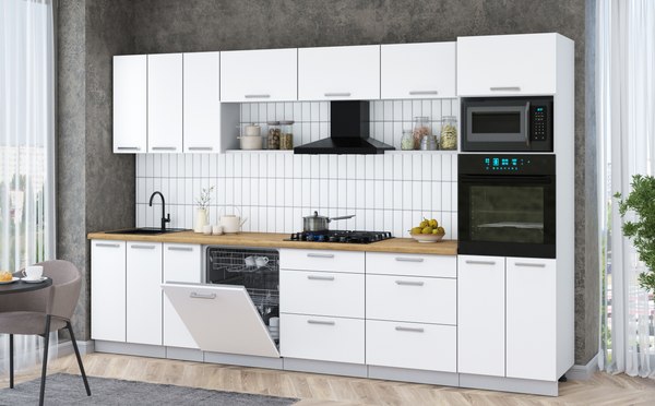 Кухонный гарнитур Интерлиния Мила Gloss 3.3-ПМ1-2