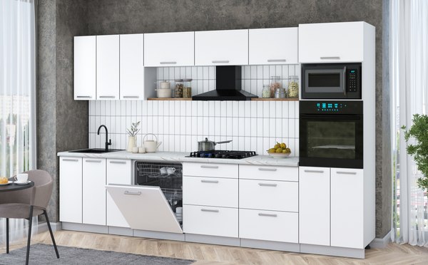 Кухонный гарнитур Интерлиния Мила Gloss 3.3-ПМ1-2