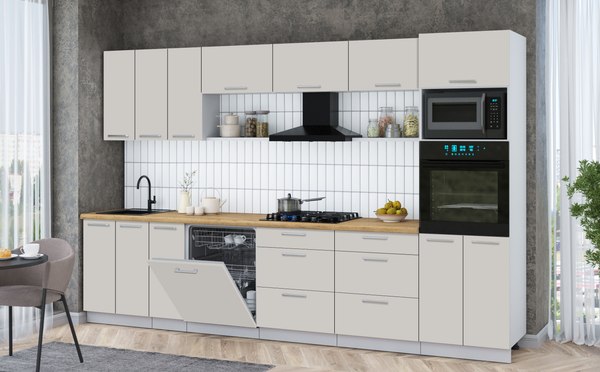 Кухонный гарнитур Интерлиния Мила Gloss 3.3-ПМ1-2