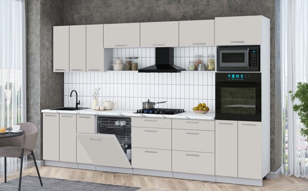 Кухонный гарнитур Интерлиния Мила Gloss 3.3-ПМ1-2