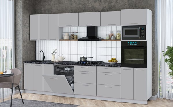 Кухонный гарнитур Интерлиния Мила Gloss 3.3-ПМ1-2