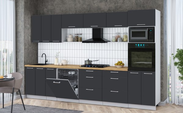 Кухонный гарнитур Интерлиния Мила Gloss 3.3-ПМ1-2