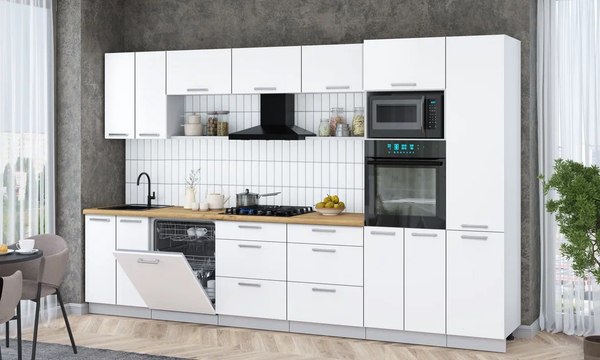 Кухонный гарнитур Интерлиния Мила Gloss 3.4-ПМ1