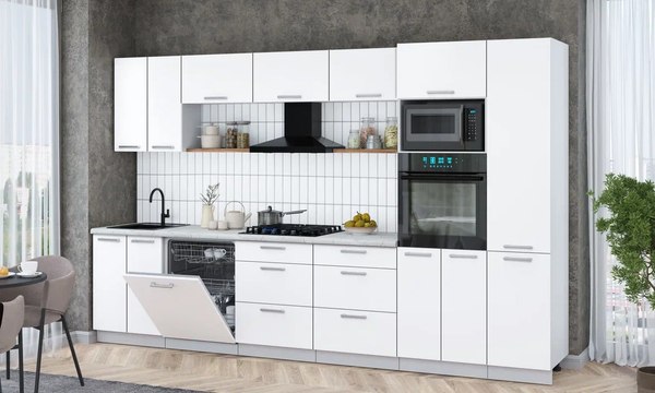 Кухонный гарнитур Интерлиния Мила Gloss 3.4-ПМ1