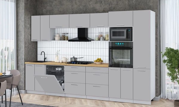 Кухонный гарнитур Интерлиния Мила Gloss 3.4-ПМ1