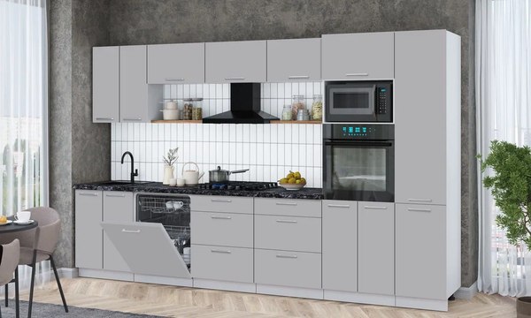 Кухонный гарнитур Интерлиния Мила Gloss 3.4-ПМ1