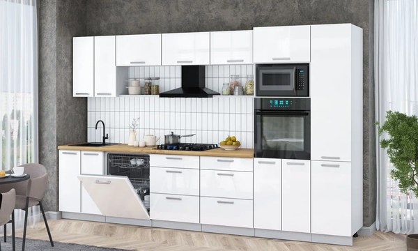 Кухонный гарнитур Интерлиния Мила Gloss 3.4-ПМ1