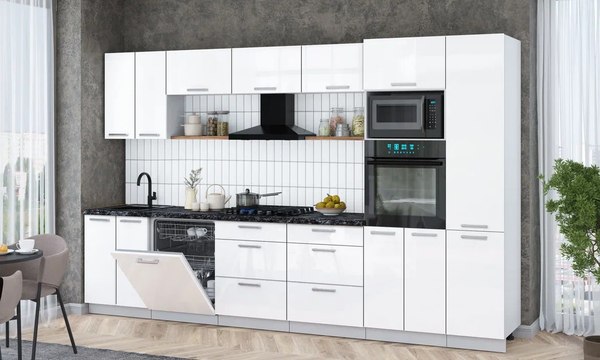 Кухонный гарнитур Интерлиния Мила Gloss 3.4-ПМ1