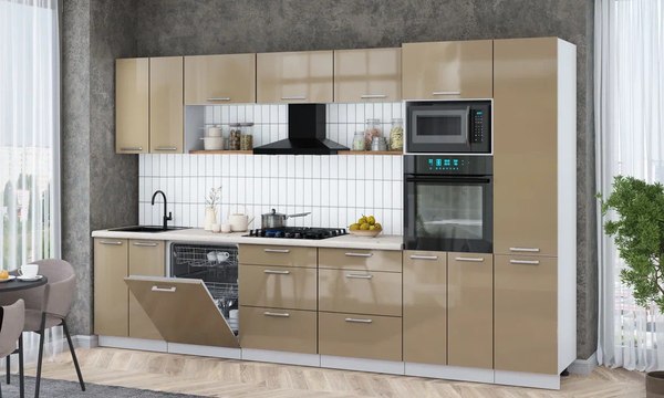 Кухонный гарнитур Интерлиния Мила Gloss 3.4-ПМ1