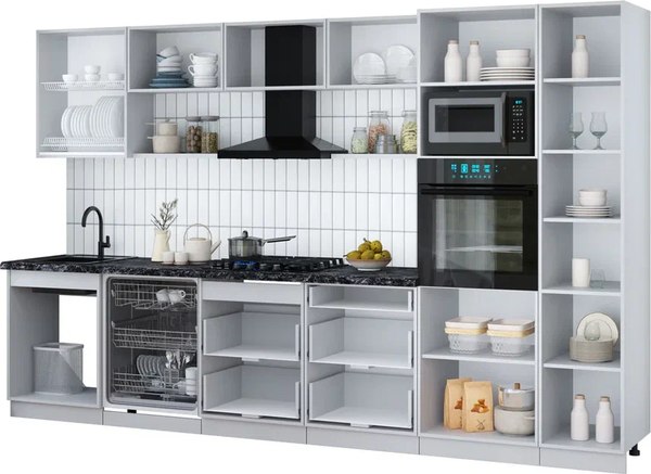 Кухонный гарнитур Интерлиния Мила Gloss 3.4-ПМ1