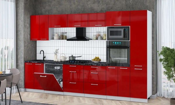 Кухонный гарнитур Интерлиния Мила Gloss 3.4-ПМ1