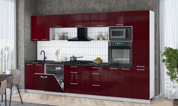 Кухонный гарнитур Интерлиния Мила Gloss 3.4-ПМ1