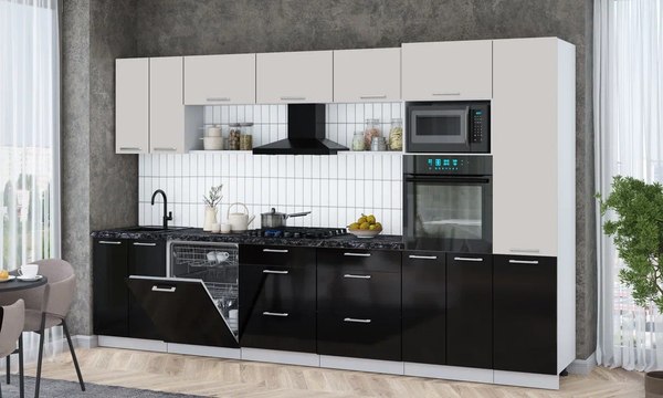 Кухонный гарнитур Интерлиния Мила Gloss 3.4-ПМ1