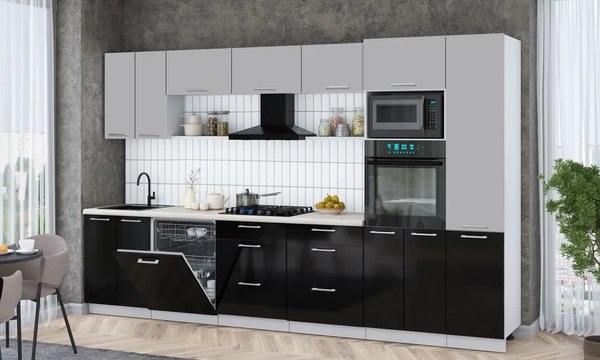 Кухонный гарнитур Интерлиния Мила Gloss 3.4-ПМ1