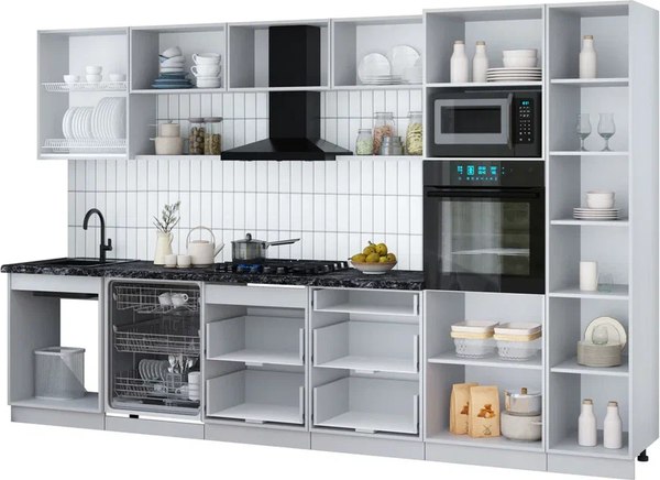 Кухонный гарнитур Интерлиния Мила Gloss 3.4-ПМ1