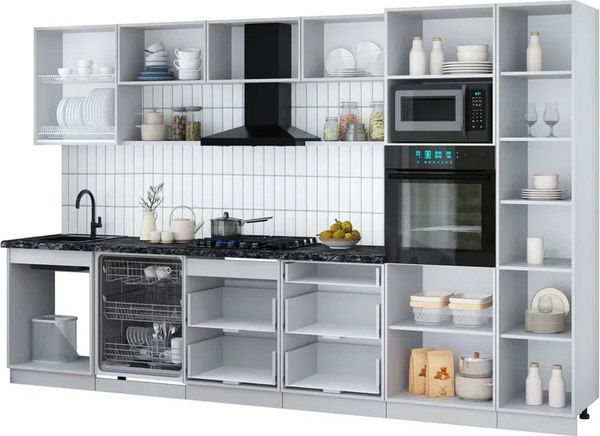 Кухонный гарнитур Интерлиния Мила Gloss 3.4-ПМ1