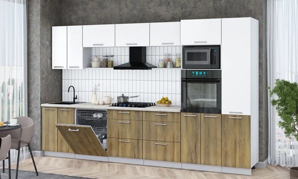 Кухонный гарнитур Интерлиния Мила Gloss 3.4-ПМ1