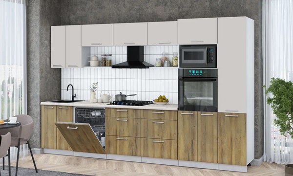 Кухонный гарнитур Интерлиния Мила Gloss 3.4-ПМ1