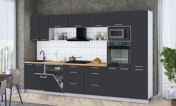 Кухонный гарнитур Интерлиния Мила Gloss 3.4-ПМ1