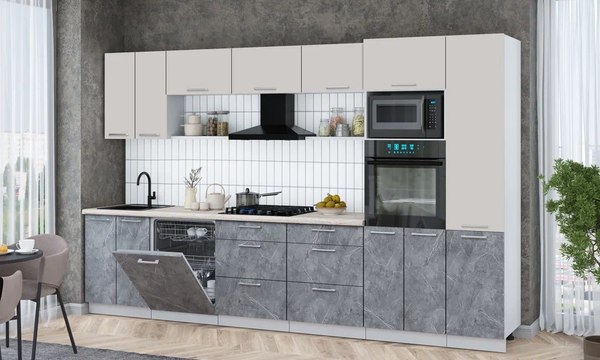 Кухонный гарнитур Интерлиния Мила Gloss 3.4-ПМ1