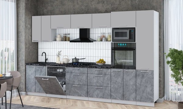 Кухонный гарнитур Интерлиния Мила Gloss 3.4-ПМ1