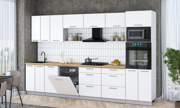 Кухонный гарнитур Интерлиния Мила Gloss 3.4-ПМ1-2