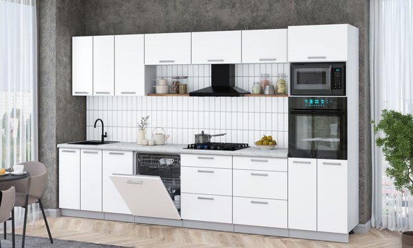 Кухонный гарнитур Интерлиния Мила Gloss 3.4-ПМ1-2