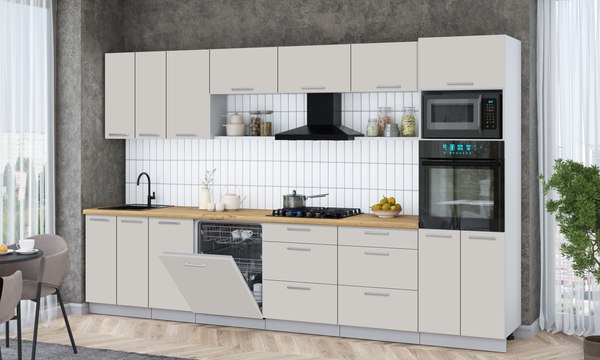 Кухонный гарнитур Интерлиния Мила Gloss 3.4-ПМ1-2