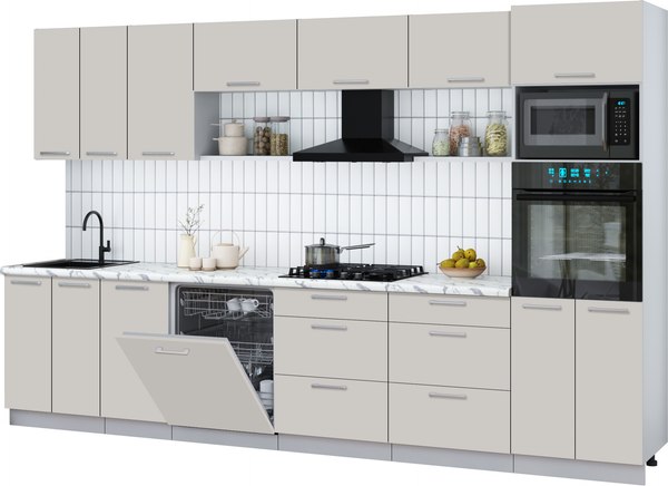 Кухонный гарнитур Интерлиния Мила Gloss 3.4-ПМ1-2 - фото
