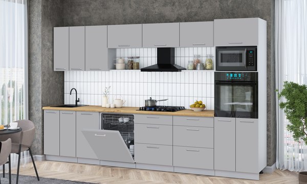 Кухонный гарнитур Интерлиния Мила Gloss 3.4-ПМ1-2