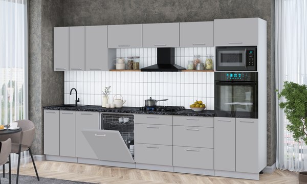 Кухонный гарнитур Интерлиния Мила Gloss 3.4-ПМ1-2