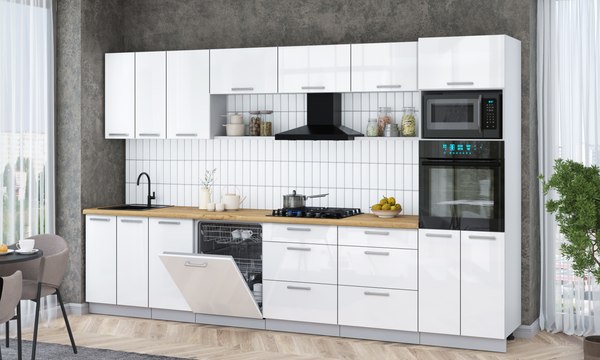 Кухонный гарнитур Интерлиния Мила Gloss 3.4-ПМ1-2