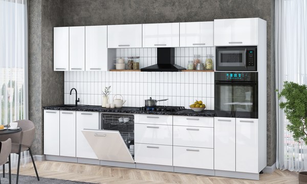 Кухонный гарнитур Интерлиния Мила Gloss 3.4-ПМ1-2