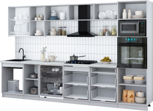 Кухонный гарнитур Интерлиния Мила Gloss 3.4-ПМ1-2