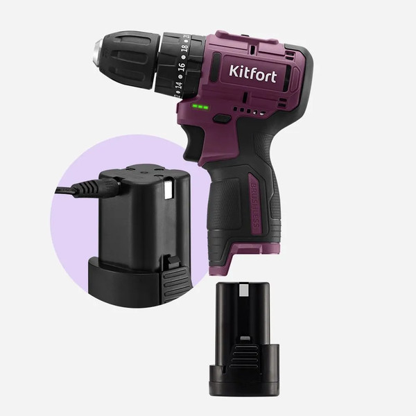 Аккумуляторная дрель-шуруповерт Kitfort КТ-6505