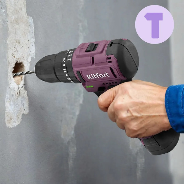 Аккумуляторная дрель-шуруповерт Kitfort КТ-6505