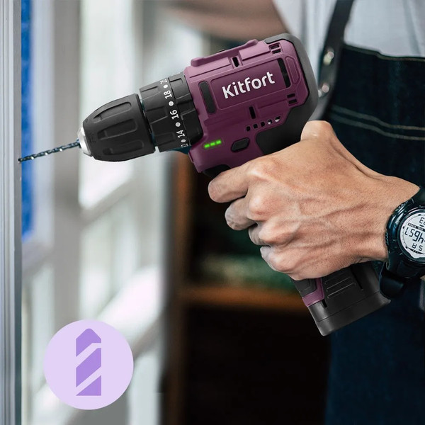 Аккумуляторная дрель-шуруповерт Kitfort КТ-6505