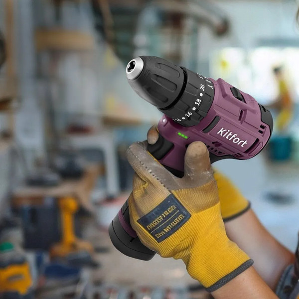 Аккумуляторная дрель-шуруповерт Kitfort КТ-6505
