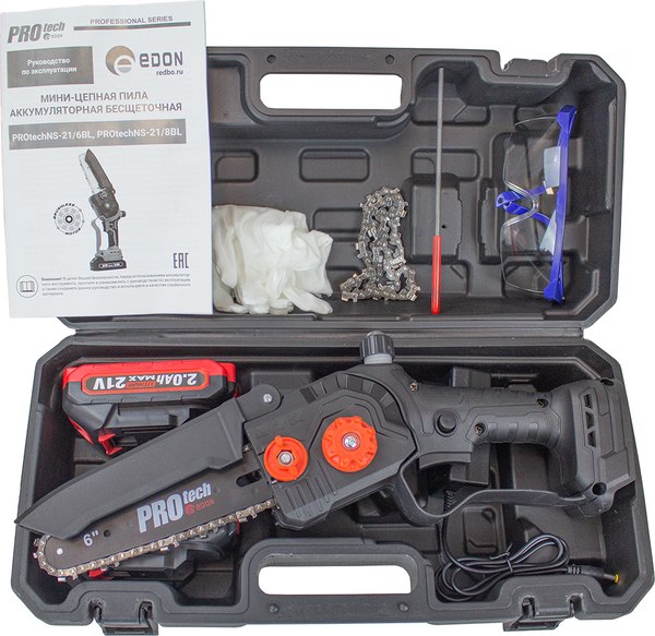 Пила цепная аккумуляторная Edon Protech NS-21/6BL / 27987